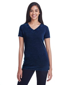 preview image of Threadfast Apparel 215B Ladies' Cross Dye Short-Sleeve V-Neck T-Shirt