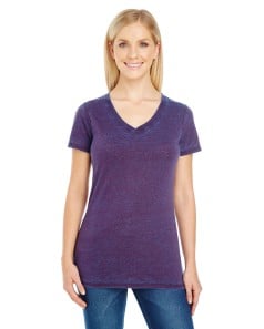 preview image of Threadfast Apparel 215B Ladies' Cross Dye Short-Sleeve V-Neck T-Shirt