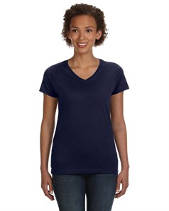 preview image of LAT 3507 Women's V-Neck Fine Jersey Tee