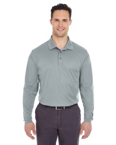 UltraClub 8210LS Adult Cool & Dry Long-Sleeve Mesh Pique Polo