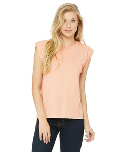 preview image of Bella + Canvas 8804 Women's Flowy Muscle Tee with Rolled Cuffs