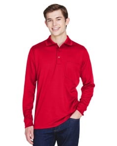 CORE365 88192P Adult Pinnacle Performance Long-Sleeve Pique Polo with Pocket