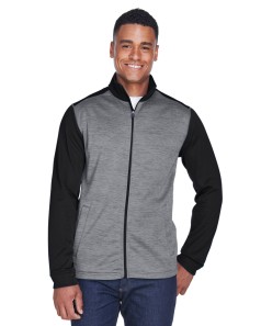 preview image of Devon & Jones DG796 Men's Newbury Colorblock Melange Fleece Full-Zip