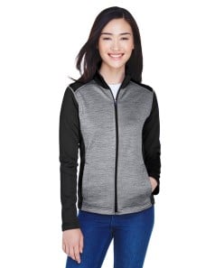 preview image of Devon & Jones DG796W Ladies' Newbury Colorblock Melange Fleece Full-Zip