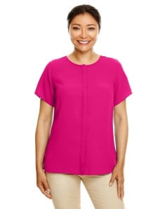 preview image of Devon & Jones DP612W Ladies' Perfect Fit  Short-Sleeve Crepe Blouse