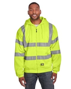 preview image of Berne HVF021 Men's Berne Hi-Vis Class 3 Lined Hooded Sweatshirt