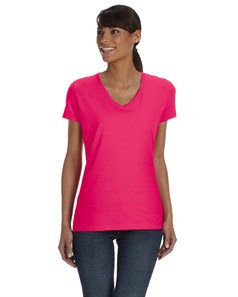 preview image of Fruit of the Loom L39VR HD Cotton Women's V-Neck T-Shirt