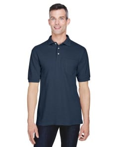 preview image of Harriton M265P Men's 5.6 oz. Easy Blend Polo with Pocket