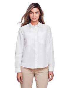 preview image of Harriton M580LW Ladies' Key West Long-Sleeve Performance Staff Shirt