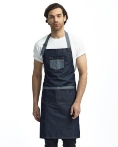 preview image of Artisan Collection by Reprime RP127 Unisex Domain Contrast Denim Bib Apron