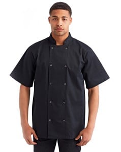preview image of Artisan Collection by Reprime RP664 Unisex Studded Front Short-Sleeve Chef's Jacket