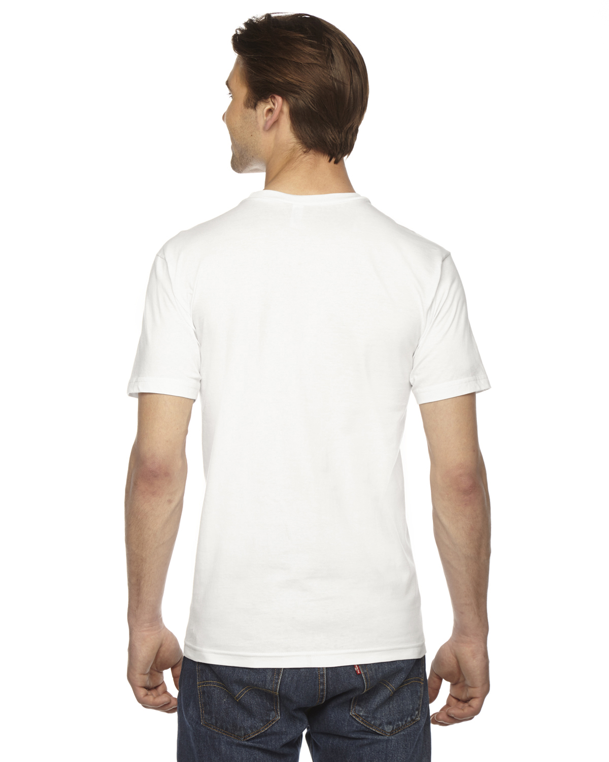 American Apparel 2456 USA-Made Unisex Fine Jersey V-Neck Tee
