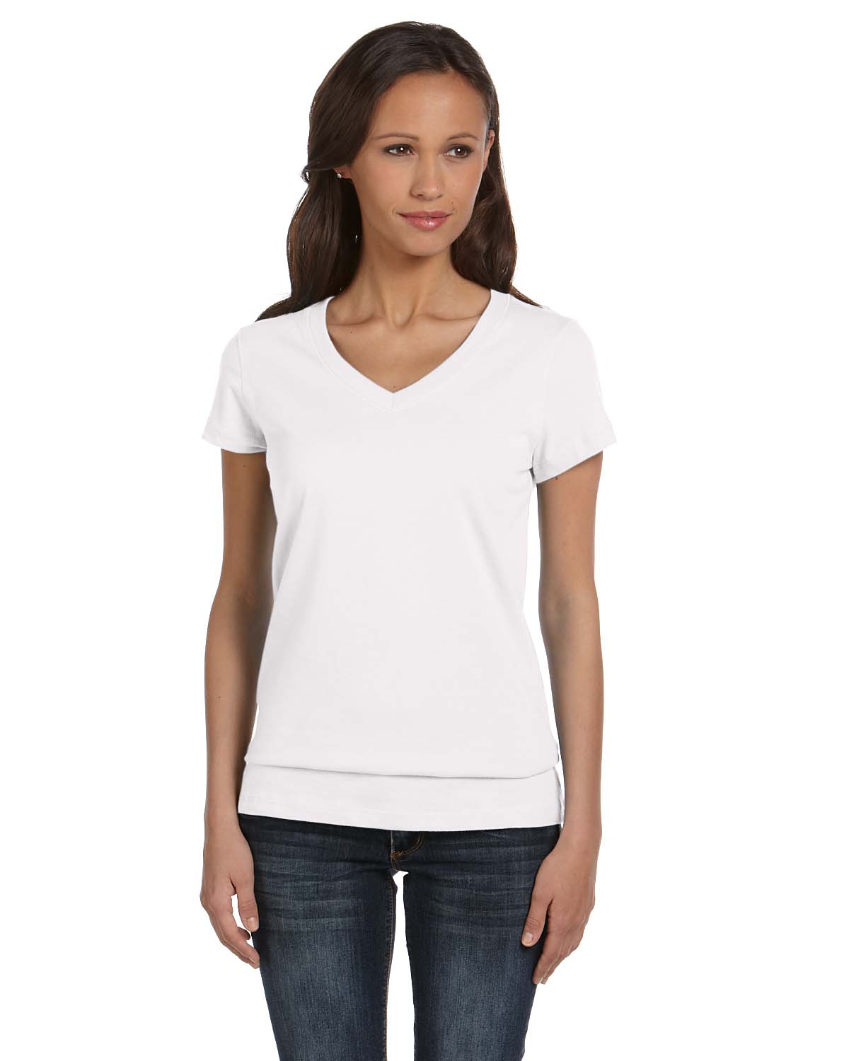 Bella + Canvas 6005 Women\\\\\\\'s Short Sleeve Jersey V-Neck Tee