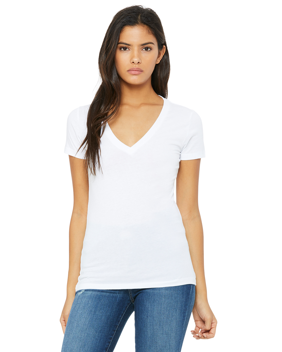 Bella + Canvas 6035 Women\'s Deep V-Neck Jersey Tee