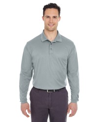 preview image of UltraClub 8210LS Adult Cool & Dry Long-Sleeve Mesh Pique Polo