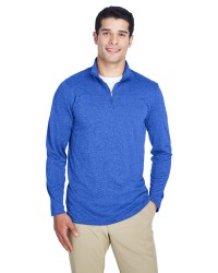 preview image of UltraClub 8618 Men's Cool & Dry Heathered Performance Quarter-Zip