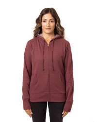 preview image of econscious EC4580 Ladies' Heathered Full-Zip Hooded Sweatshirt