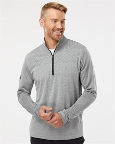preview image of Adidas A522 Heather Block Print Quarter-Zip Pullover