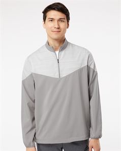 preview image of Adidas A546 Heather Chevron Quarter-Zip Wind Pullover