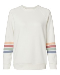 preview image of MV Sport W23152 Women's Striped Sleeves Crewneck Sweatshirt