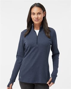 preview image of Adidas A555 Women's 3-Stripes Quarter-Zip Sweater