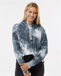 preview image of J. America 8853 Women's Crop Hooded Sweatshirt