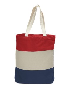 preview image of Q-Tees Q125900 Canvas Tri-Color Tote Bag