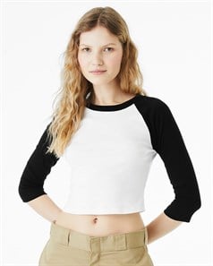 preview image of BELLA + CANVAS 1200 Women's Micro Rib 3/4 Raglan Sleeve Baby Tee