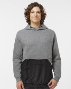 preview image of MV Sport 23112 Mixed Media Hooded Sweatshirt