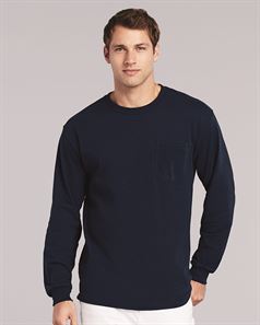 Gildan 2410 Ultra Cotton Long Sleeve T-Shirt with a Pocket