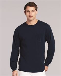 Gildan 2410 Ultra Cotton Long Sleeve T-Shirt with a Pocket