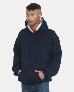 preview image of Bayside 940 USA-Made Super Heavy Thermal Lined Full-Zip Hooded Sweatshirt