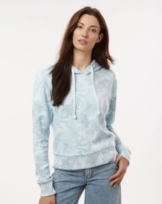 preview image of MV Sport W24105 Women's Maddie Floral Print Hooded Sweatshirt