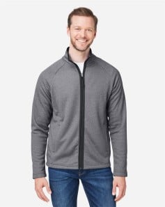 preview image of CORE365 CE72 Men's Venture Heathered Stripe Full-Zip