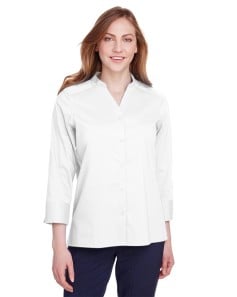 preview image of Devon & Jones DG560W Women's Crown Collection® Stretch Broadcloth Three-Quarter Sleeve Blouse