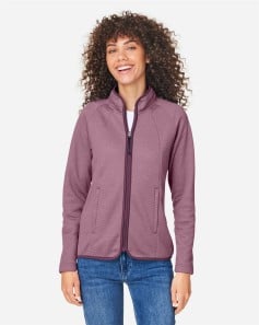 preview image of CORE365 CE72W Women's Venture Heathered Stripe Full-Zip