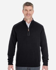 preview image of Devon & Jones DG478 Men's Manchester Fully-Fashioned Quarter-Zip Pullover Sweater