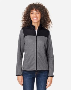 preview image of CORE365 CE74W Women's Venture Heathered Stripe Hybrid Jacket
