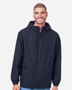 preview image of Harriton M73 Unisex Flex Twill Hooded Jacket