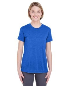 preview image of UltraClub 8619L Women's Cool & Dry Heathered Performance T-Shirt