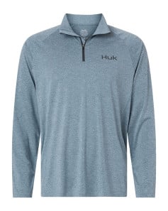 preview image of HUK H1200715 Men's Airweight Heather Quarter-Zip Pullover