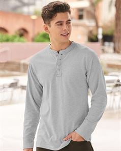 preview image of J. America 8244 Vintage Brushed Jersey Henley