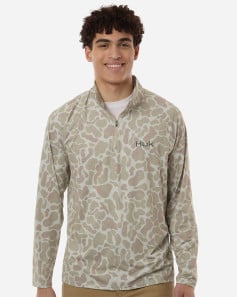 preview image of HUK H1200720 Men's Airweight KC Printed Quarter-Zip Pullover