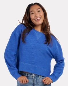 preview image of Boxercraft BW5102 Women's Cropped Boxy Long Sleeve T-Shirt