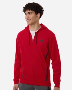 preview image of Adidas AT208 Men's Game & Go Fleece Full-Zip Hooded Sweatshirt