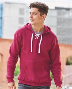 preview image of J. America 8830 Sport Lace Hooded Sweatshirt