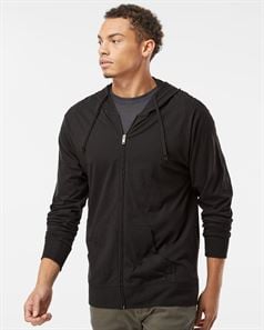 preview image of Independent Trading Co. SS150JZ Lightweight Jersey Hooded Full-Zip T-Shirt