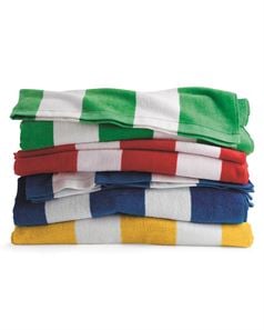 preview image of Carmel Towel Company C3060S Cabana Stripe Velour Beach Towel