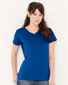 preview image of LAT 3507 Women's V-Neck Fine Jersey Tee