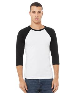 Bella + Canvas 3200 Unisex Three-Quarter Sleeve Baseball T-Shirt